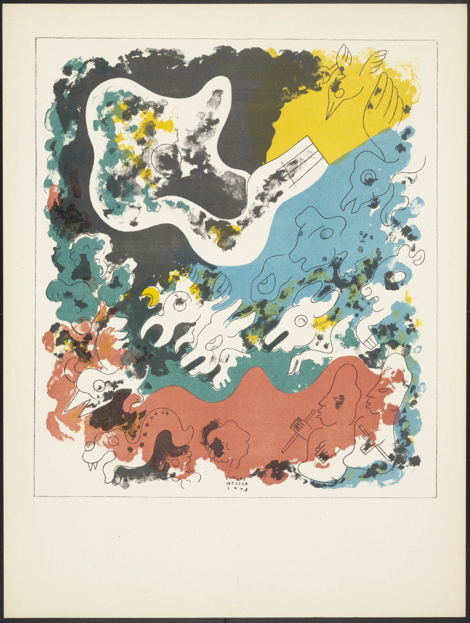Carlos Mérida. Plate (folio 8) from Estampas del Popol-Vuh