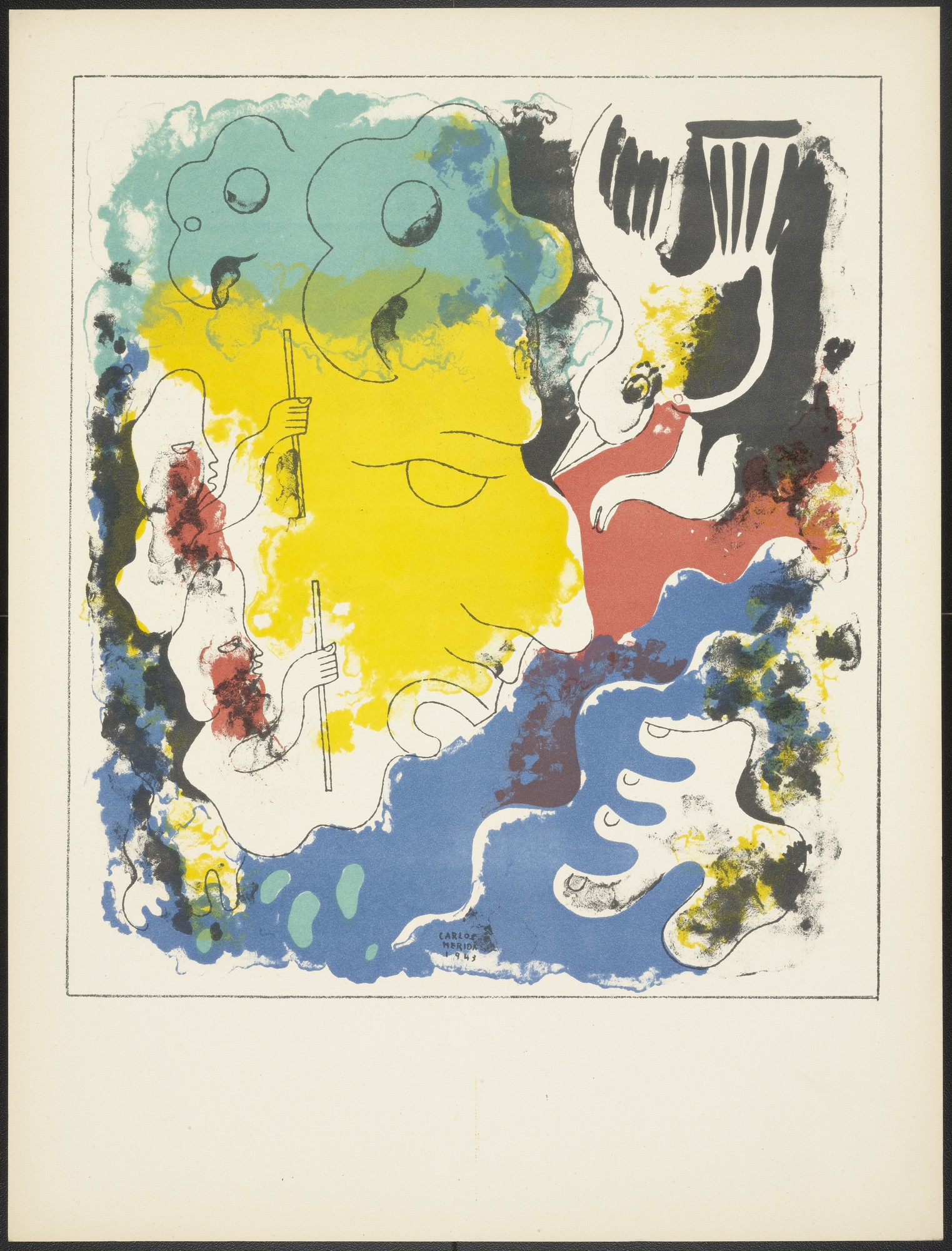 Carlos Mérida. Plate (folio 12) from Estampas del Popol-Vuh