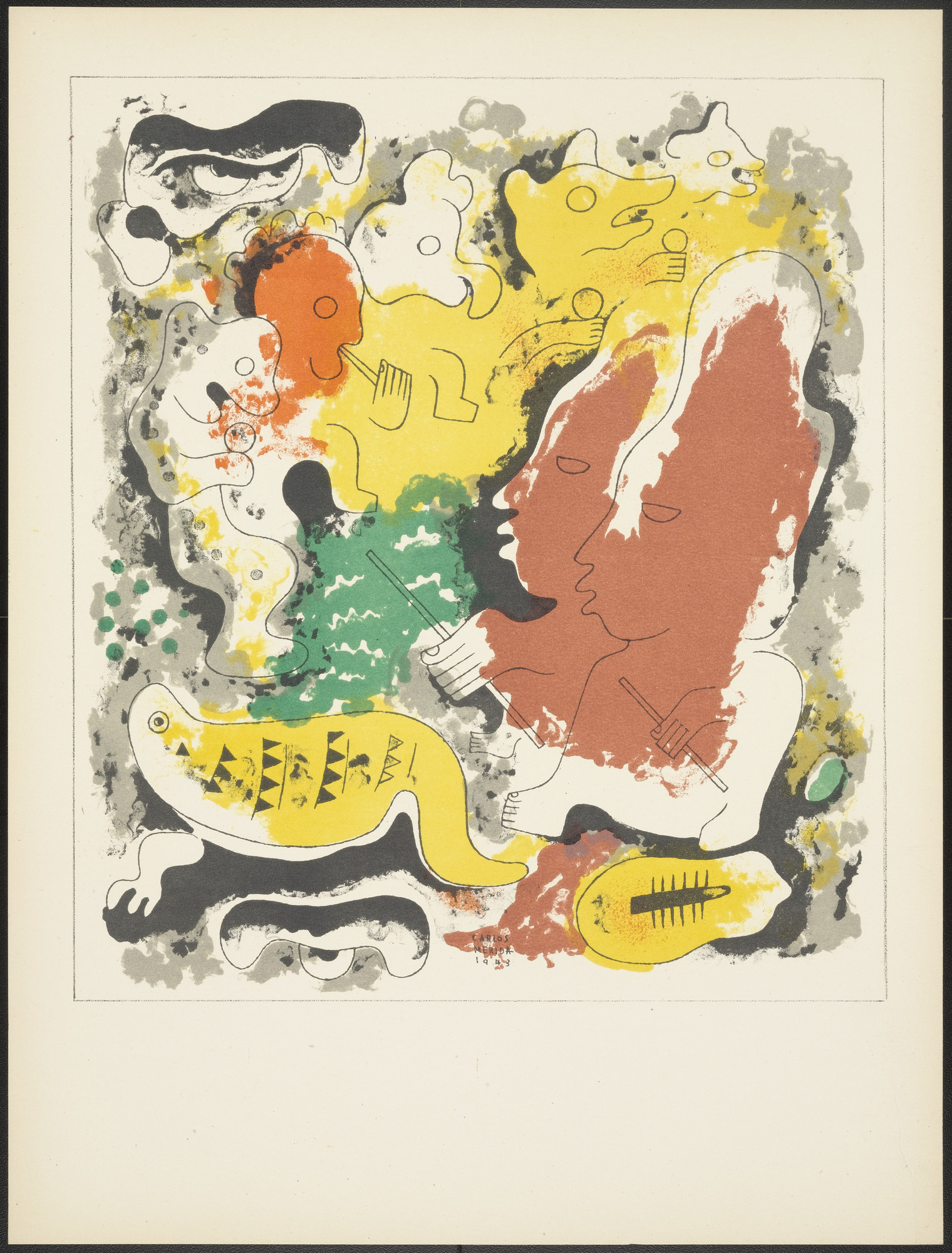 Carlos Mérida. Plate (folio 18) from Estampas del Popol-Vuh