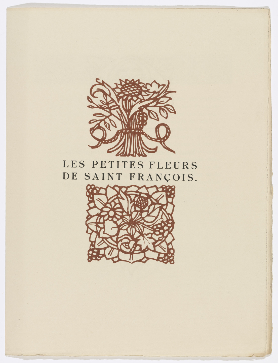 Émile Bernard. Title (page 1) from Les Petites Fleurs de St. François (The Little Flowers of St. Francis). 1928