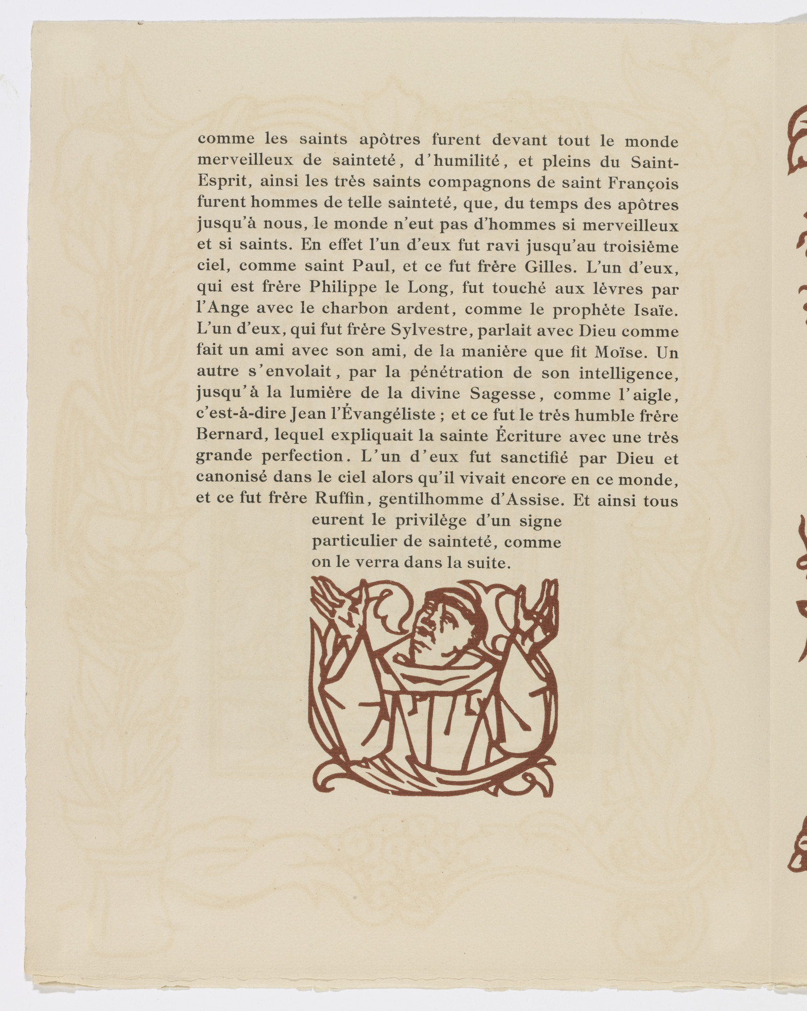 Émile Bernard. Tailpiece (page 12) from Les Petites Fleurs de St. François (The Little Flowers of St. Francis)