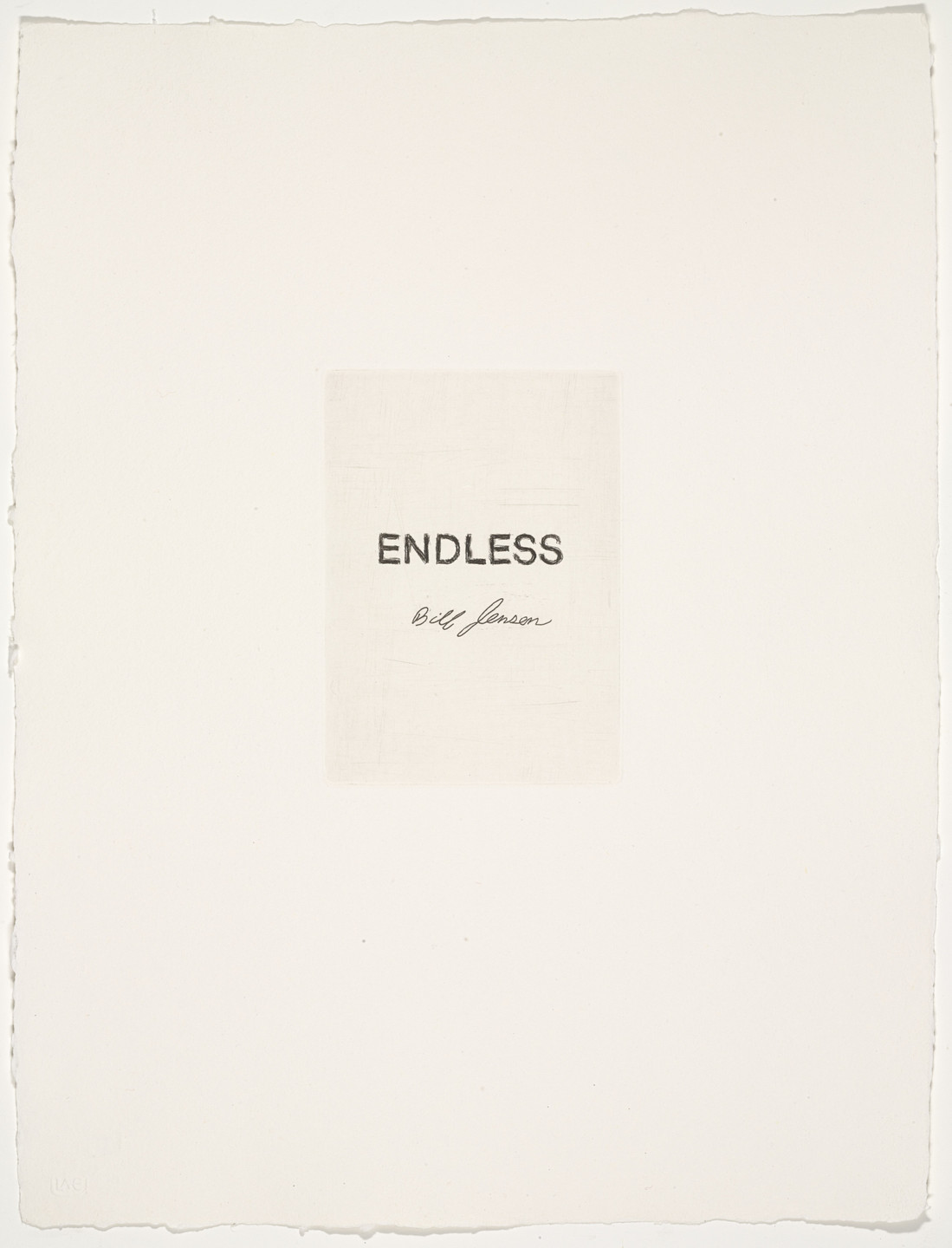 Bill Jensen. Title page from Endless. 1983–85
