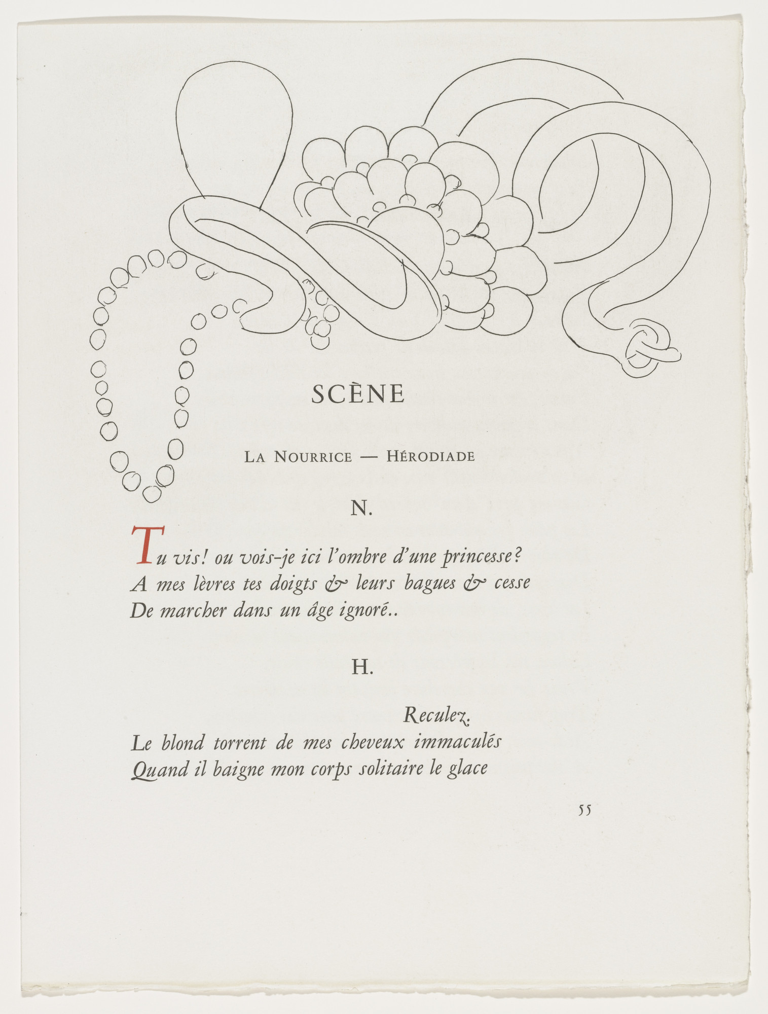 Henri Matisse. Headpiece (page 55) from Poésies (Poems)