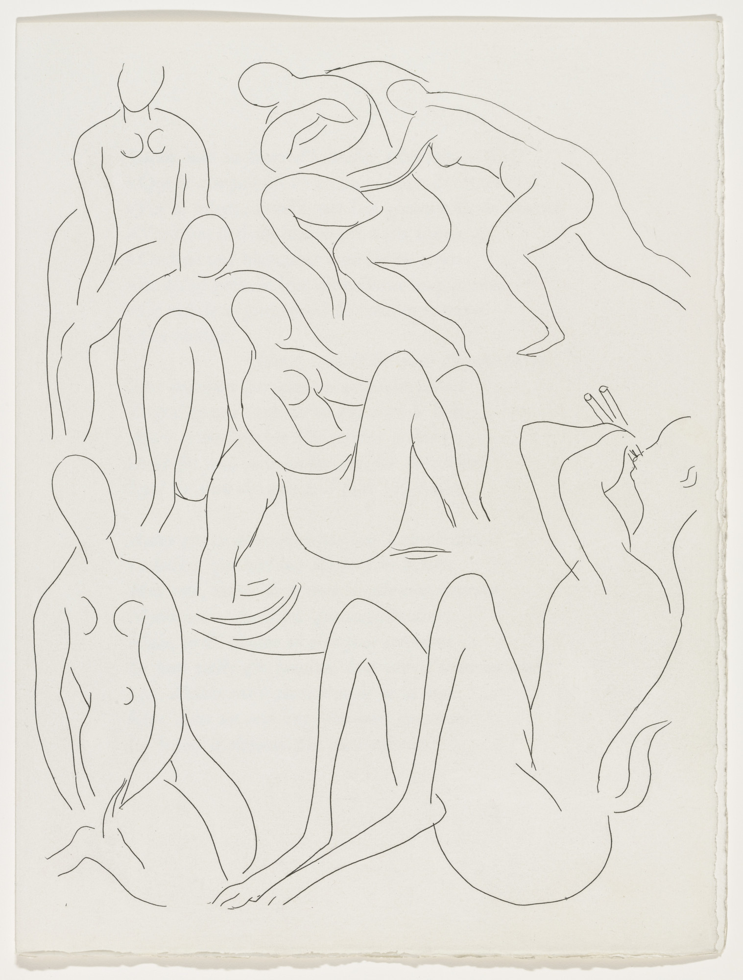 Henri Matisse. Nymphes et faune (Nymphs and Faun) (plate, page 77) from Poésies (Poems)