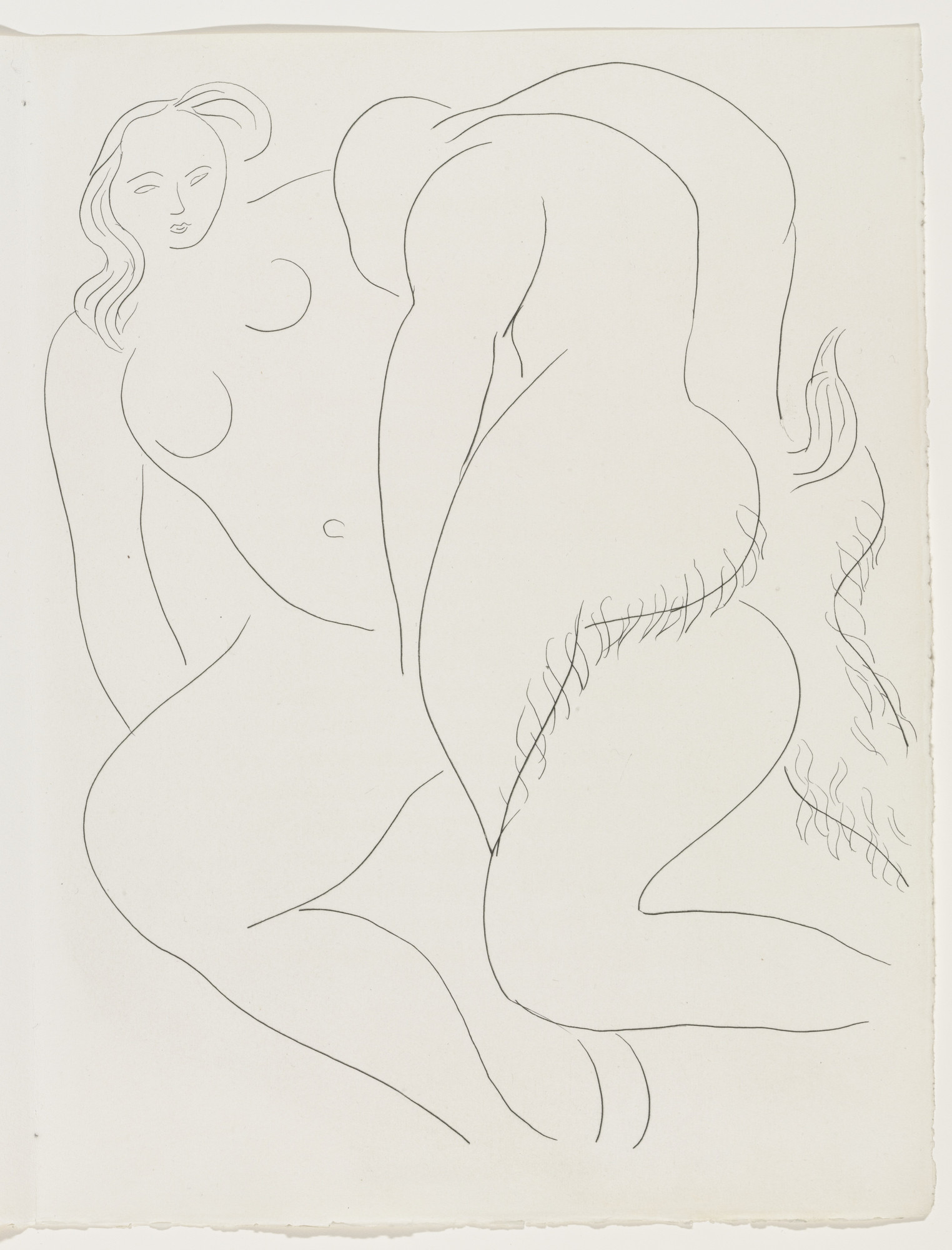 Henri Matisse. Nymphe et faune (Nymph and Faun) (plate, page 81) from Poésies (Poems)