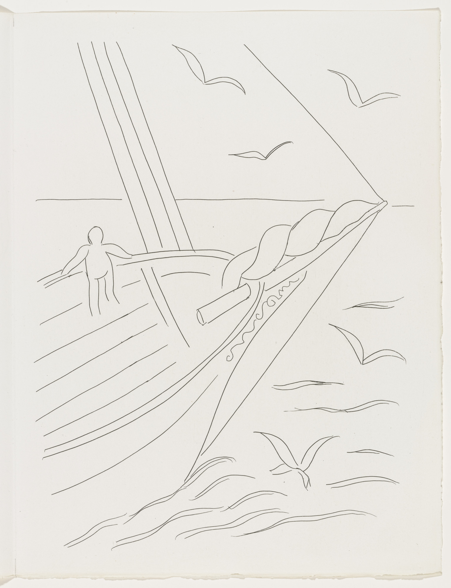 Henri Matisse. Brise marine (Sea Breeze) (plate, page 43) from Poésies (Poems)