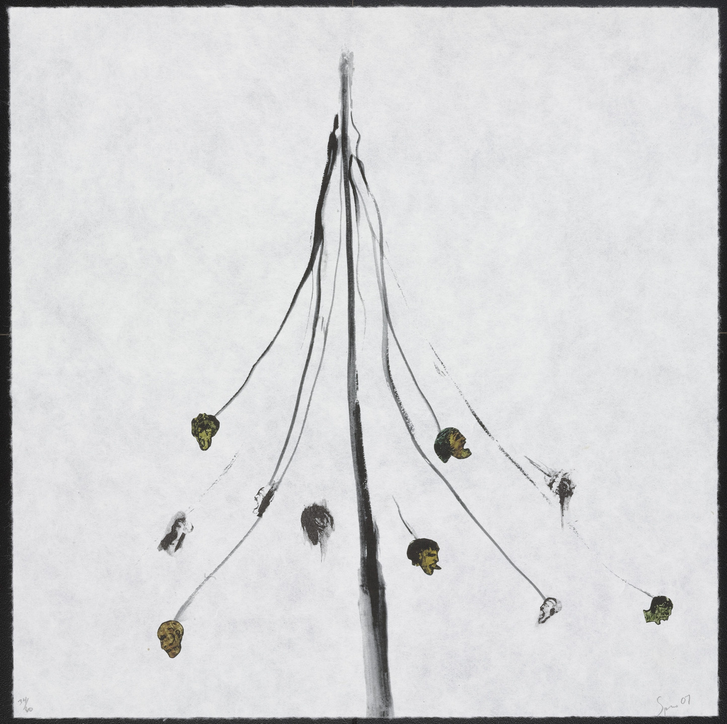 Nancy Spero. Maypole-War from Femfolio. 2009