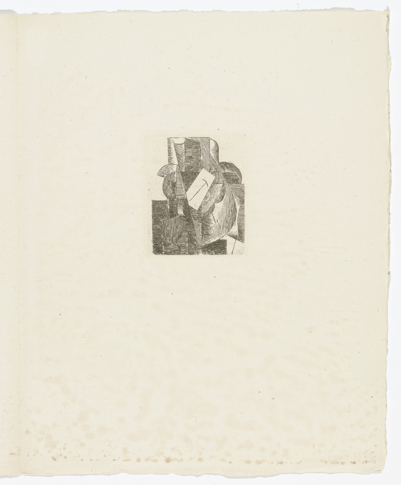 Pablo Picasso. L'Homme au chapeau (Man with a Hat) (plate, page, 3) from Du Cubisme (On Cubism)