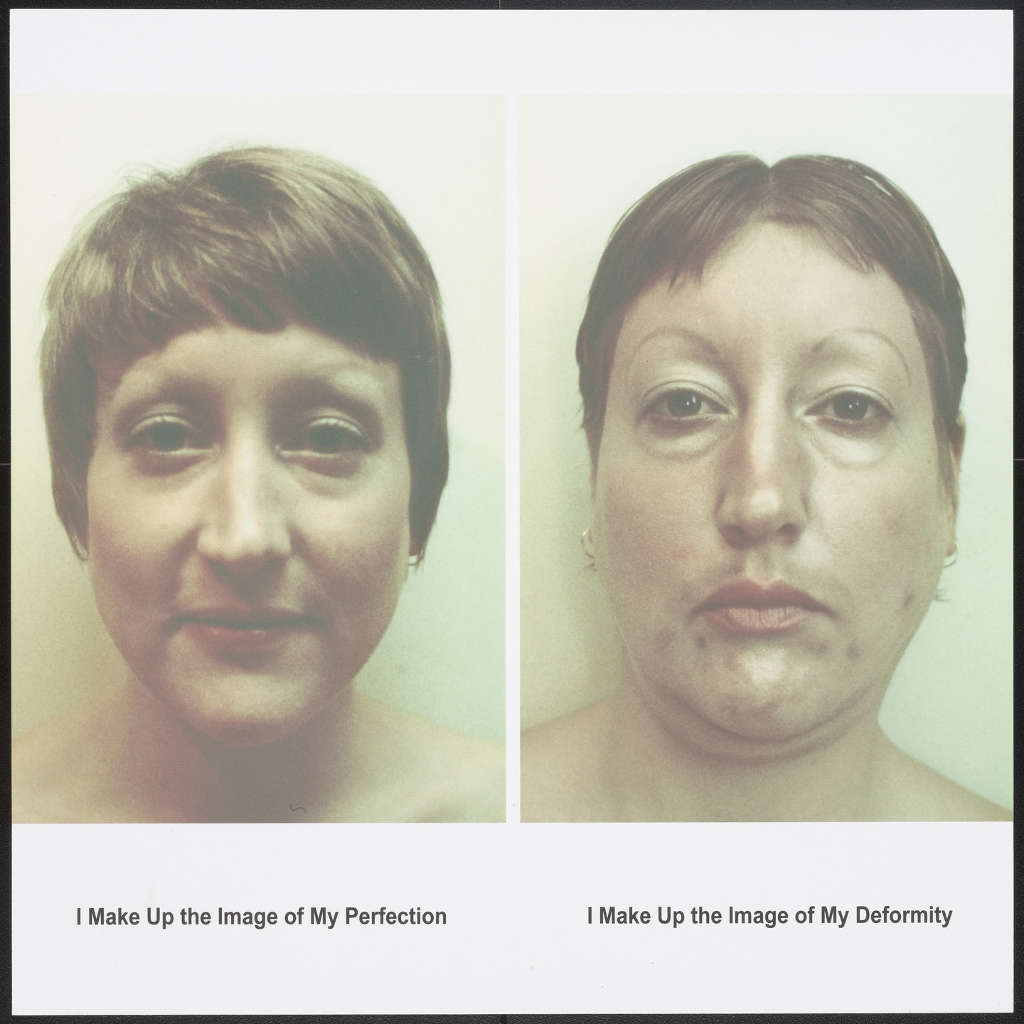 Martha Wilson. I Make Up the Image of My Perfection/ I Make Up the Image of My Deformity from Femfolio. 2009