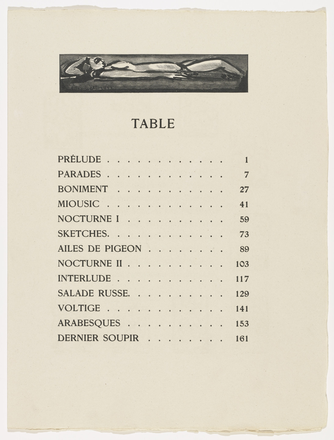 Georges Rouault. Headpiece (table of contents) from Cirque de l'étoile filante (The Shooting Star Circus). 1938