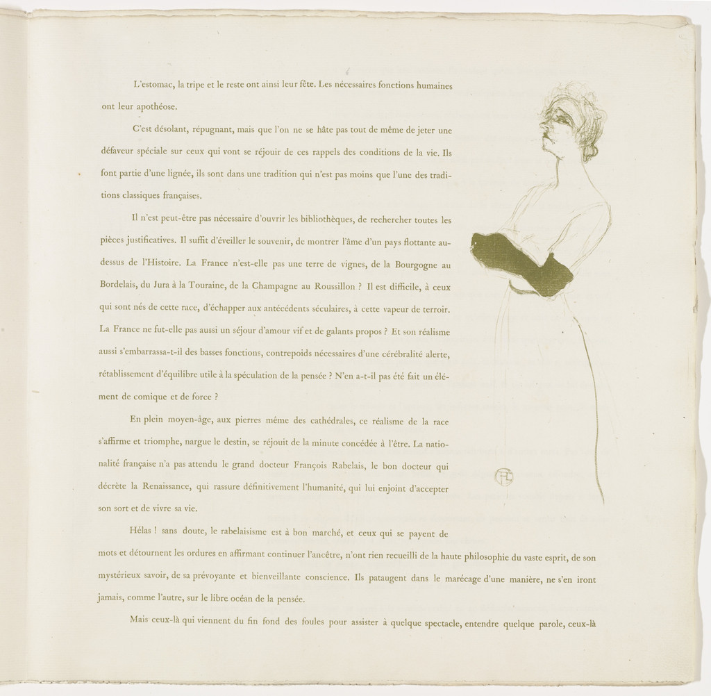 Plate 10 (in-text plate, folio 13) from Yvette Guilbert