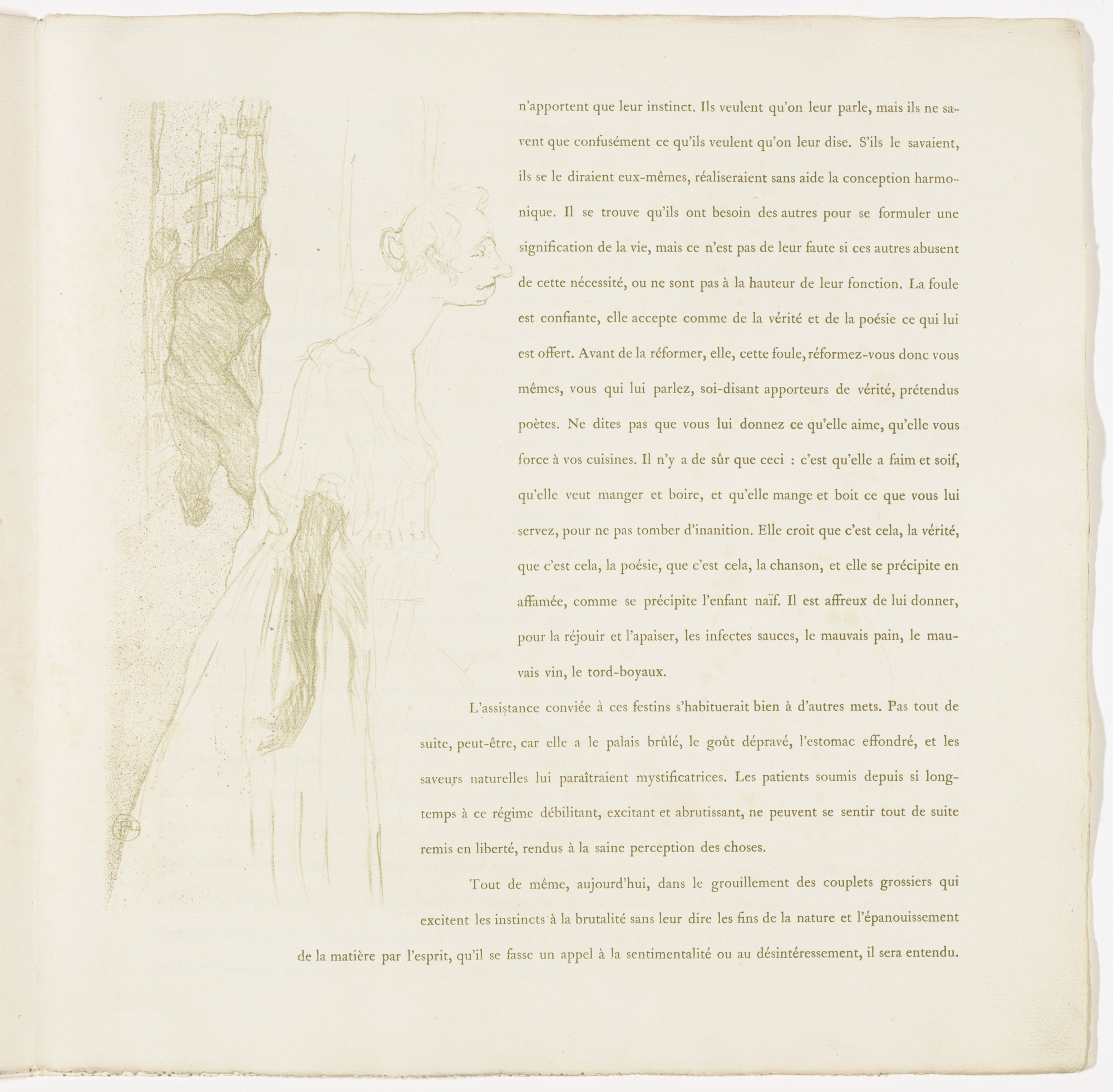 Henri de Toulouse-Lautrec. Plate 11 (in-text plate, folio 14) from Yvette Guilbert