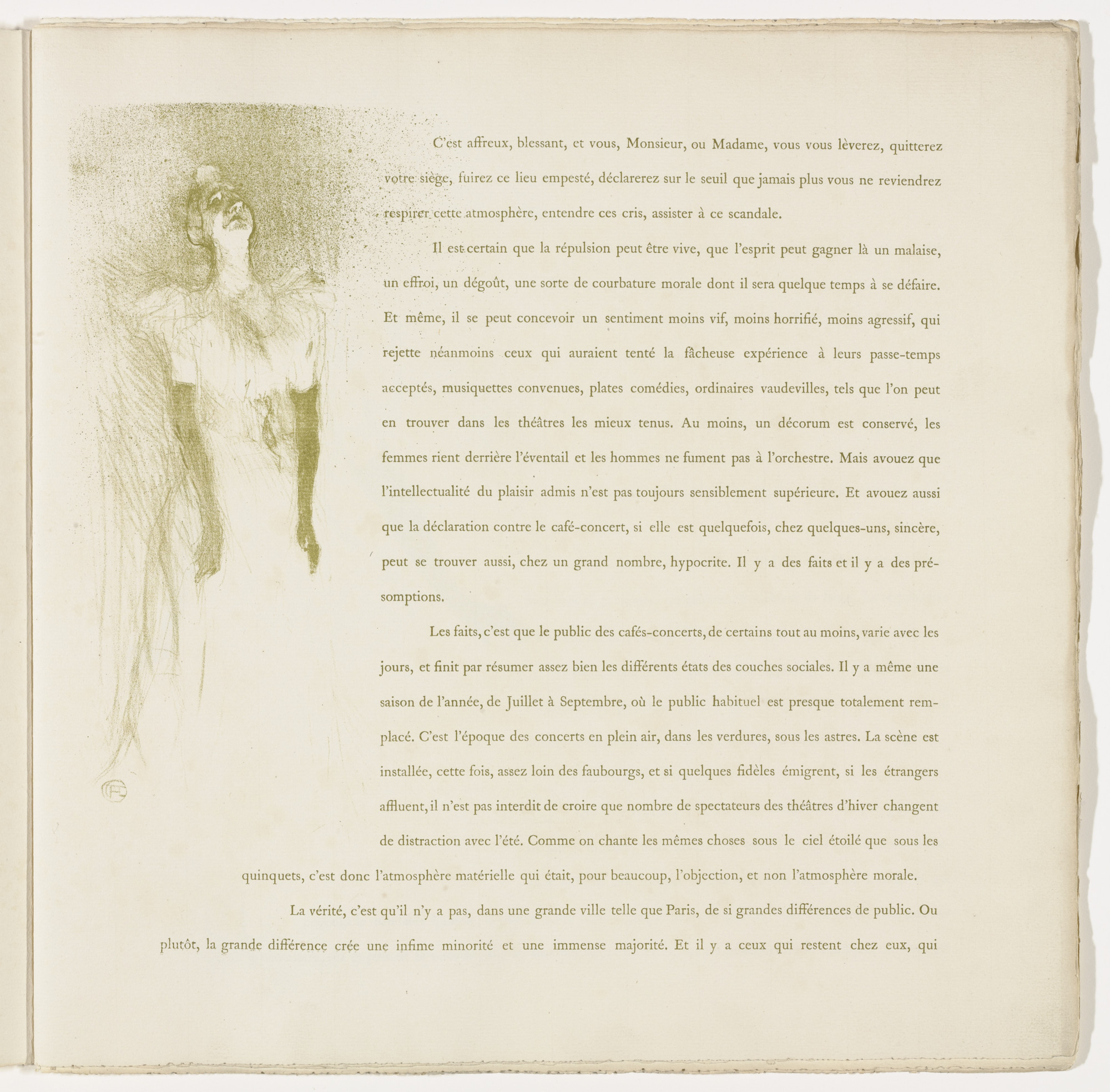 Henri de Toulouse-Lautrec. Plate 3 (in-text plate, folio 6) from Yvette Guilbert