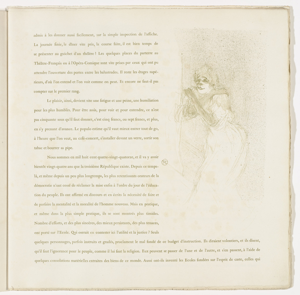 Plate 5 (in-text plate, folio 8) from Yvette Guilbert