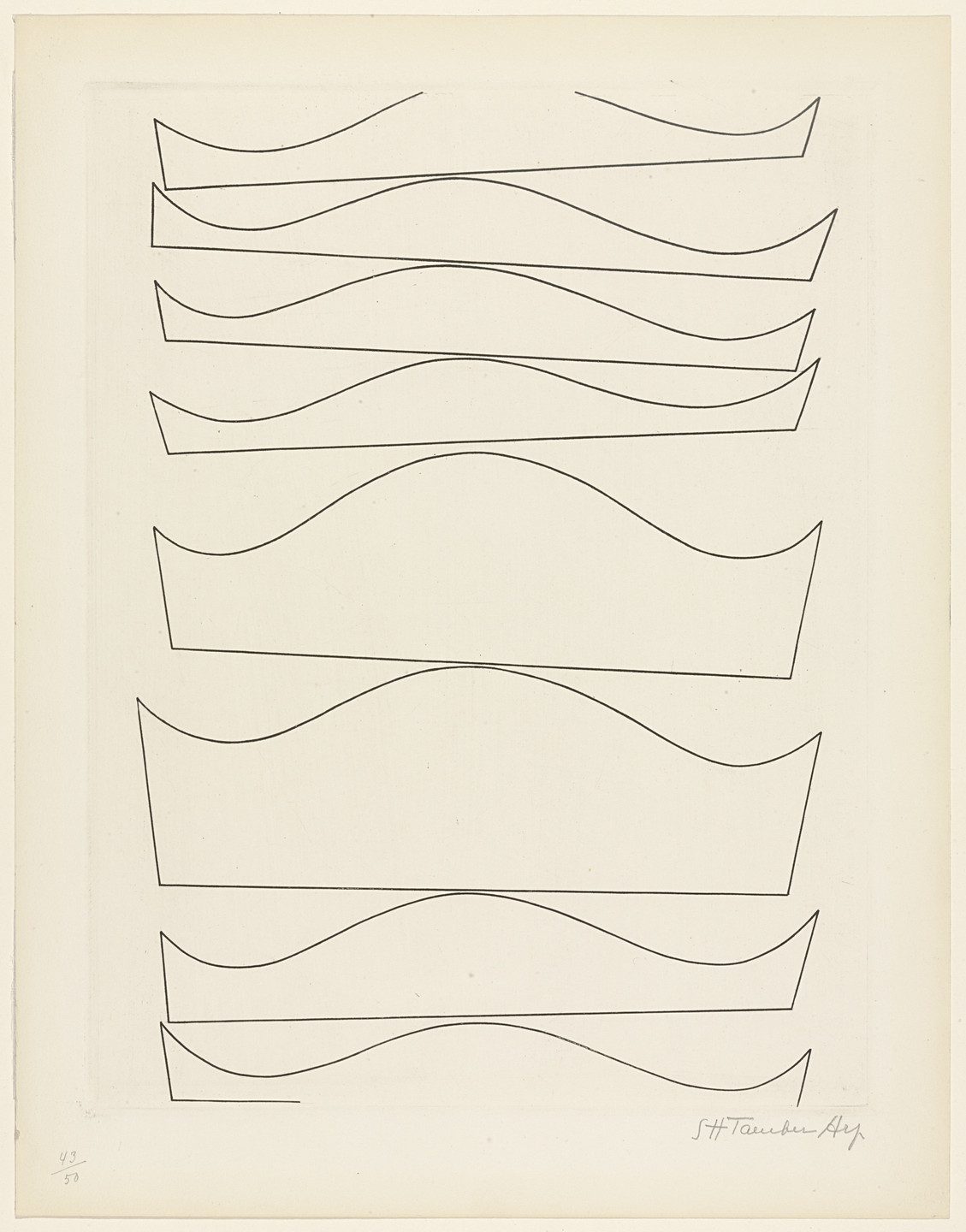 Sophie Taeuber-Arp. Plate (folio 43) from 23 Gravures. 1935