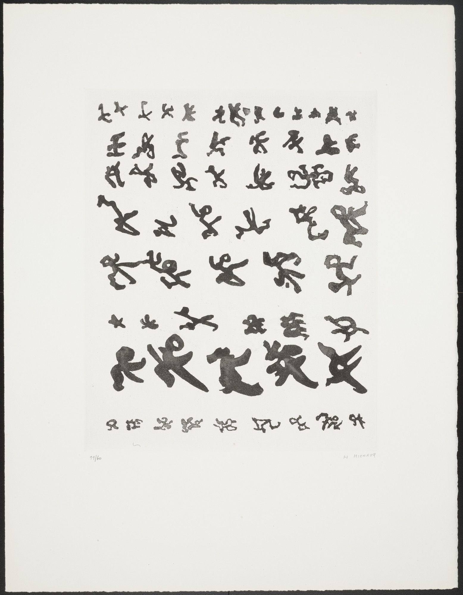Henri Michaux. Plate (folio 14) from Parcours