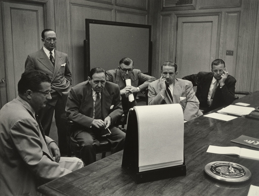 Packard Motors' President James Nance (third from left) Meets with Executives, Detroit, Dan Weiner, 1951