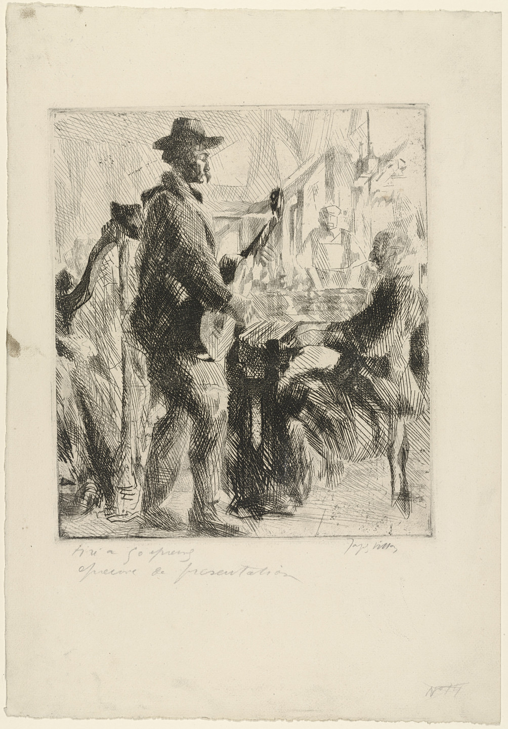 Jacques Villon. Musicians at a Café (Musiciens chez le bistrot). 1912