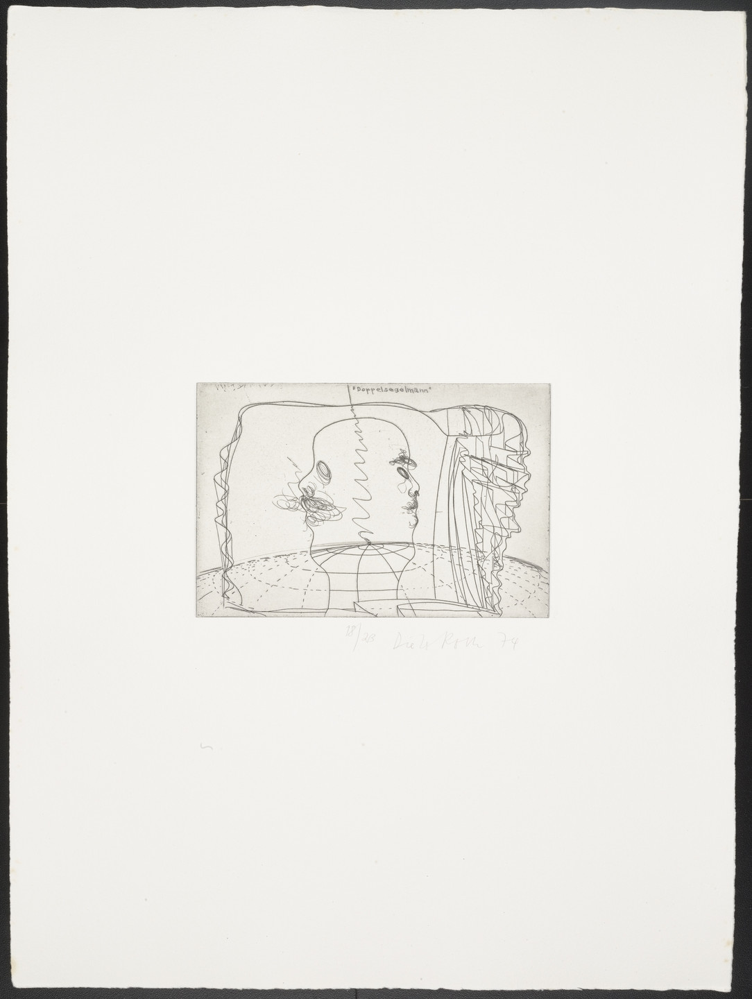 Dieter Roth. Untitled from 22 Doubleheads. 1974