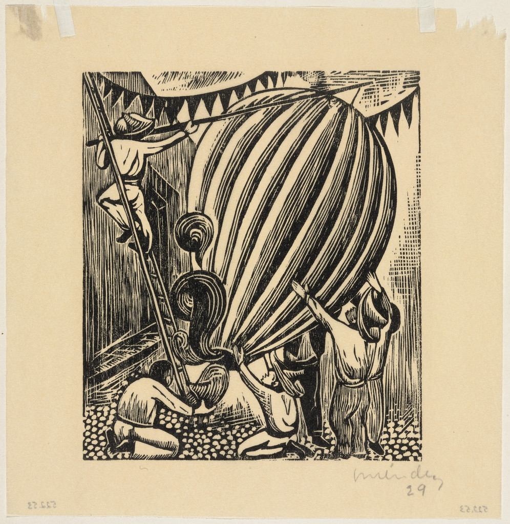 Inflating the Balloon (Inflando el globo), Leopoldo Méndez, 1929