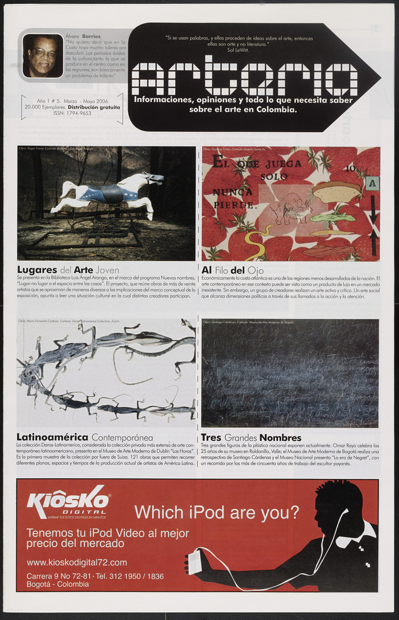 Álvaro Barrios. Untitled (magazine insert for Periódico Arteria)