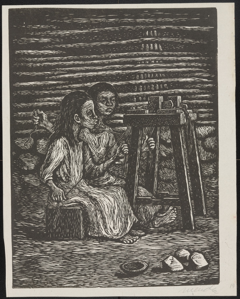 The Weavers (Niñas Tejedoras) from the portfolio 25 Prints of Leopoldo Méndez