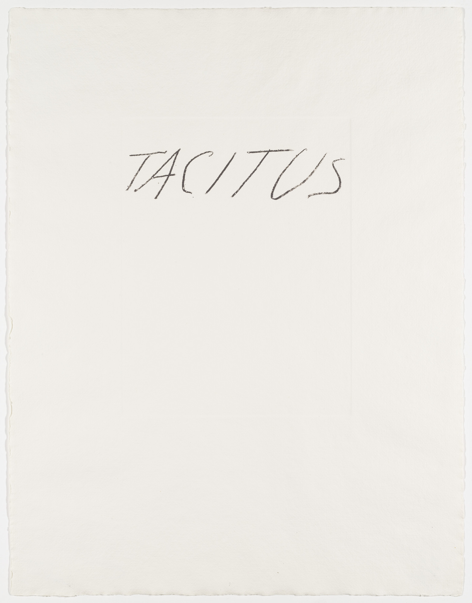 Cy Twombly. Tacitus from the portfolio Six Latin Writers and Poets