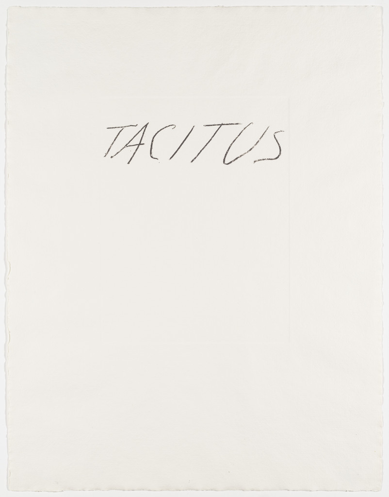 Tacitus from the portfolio Six Latin Writers and Poets, Cy Twombly, 1975-1976