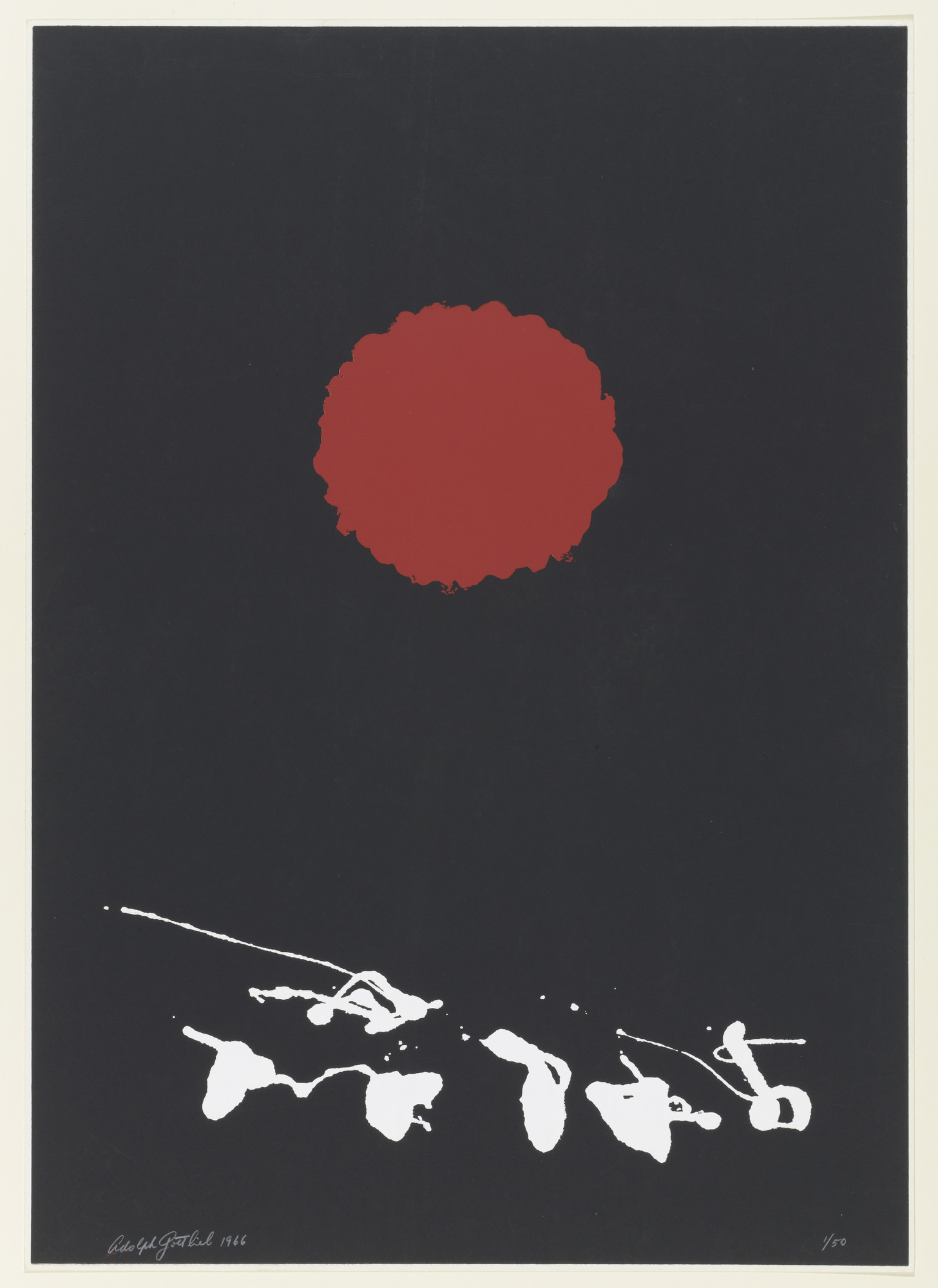 Adolph Gottlieb. Black Ground, Red Disc