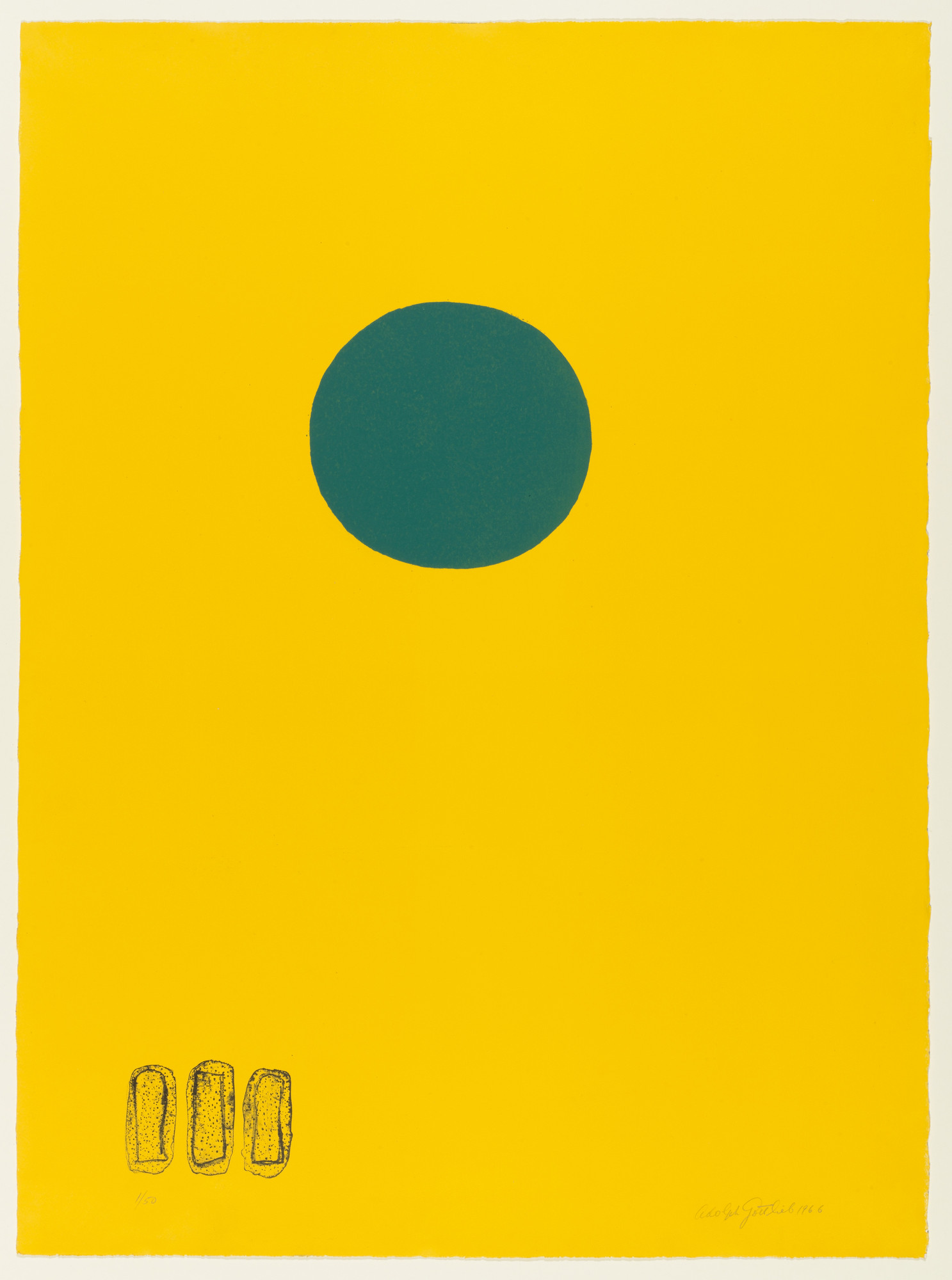 Adolph Gottlieb. Chrome Yellow, Green Disc