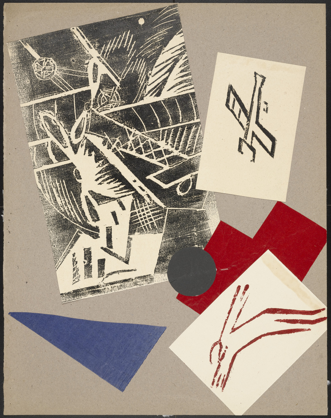 Olga Rozanova. Aeroplany nad gorodom (Airplanes over the City) from Voina (War). 1915, published 1916