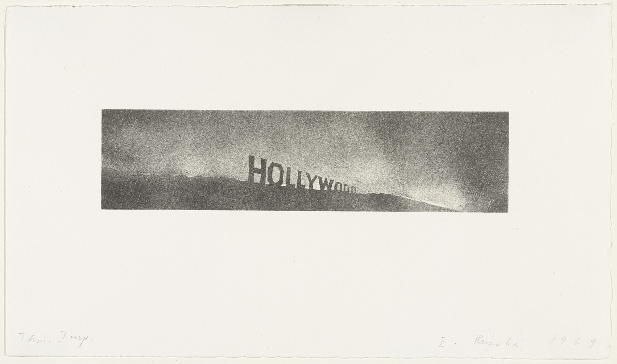 Edward Ruscha. Hollywood in the Rain