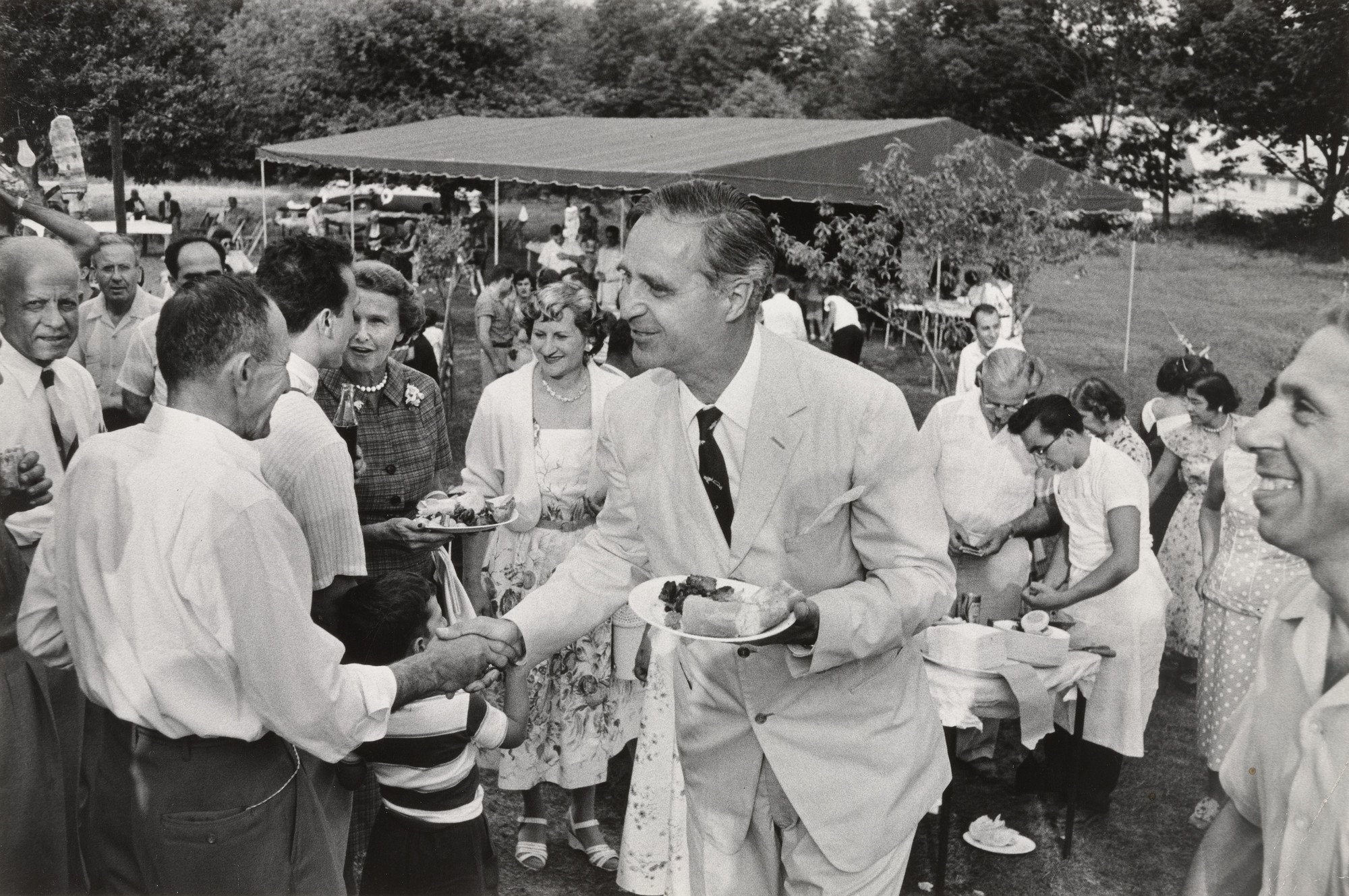 Dan Weiner. Prescott Bush Campaigning for Senator, Connecticut