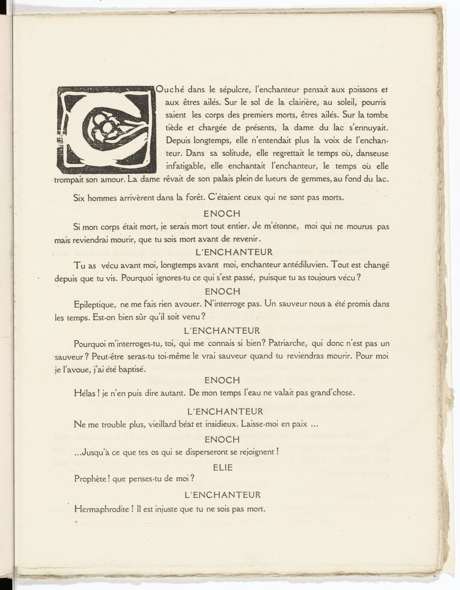 André Derain. Pictorial initial (folio 30) from L'Enchanteur pourrissant