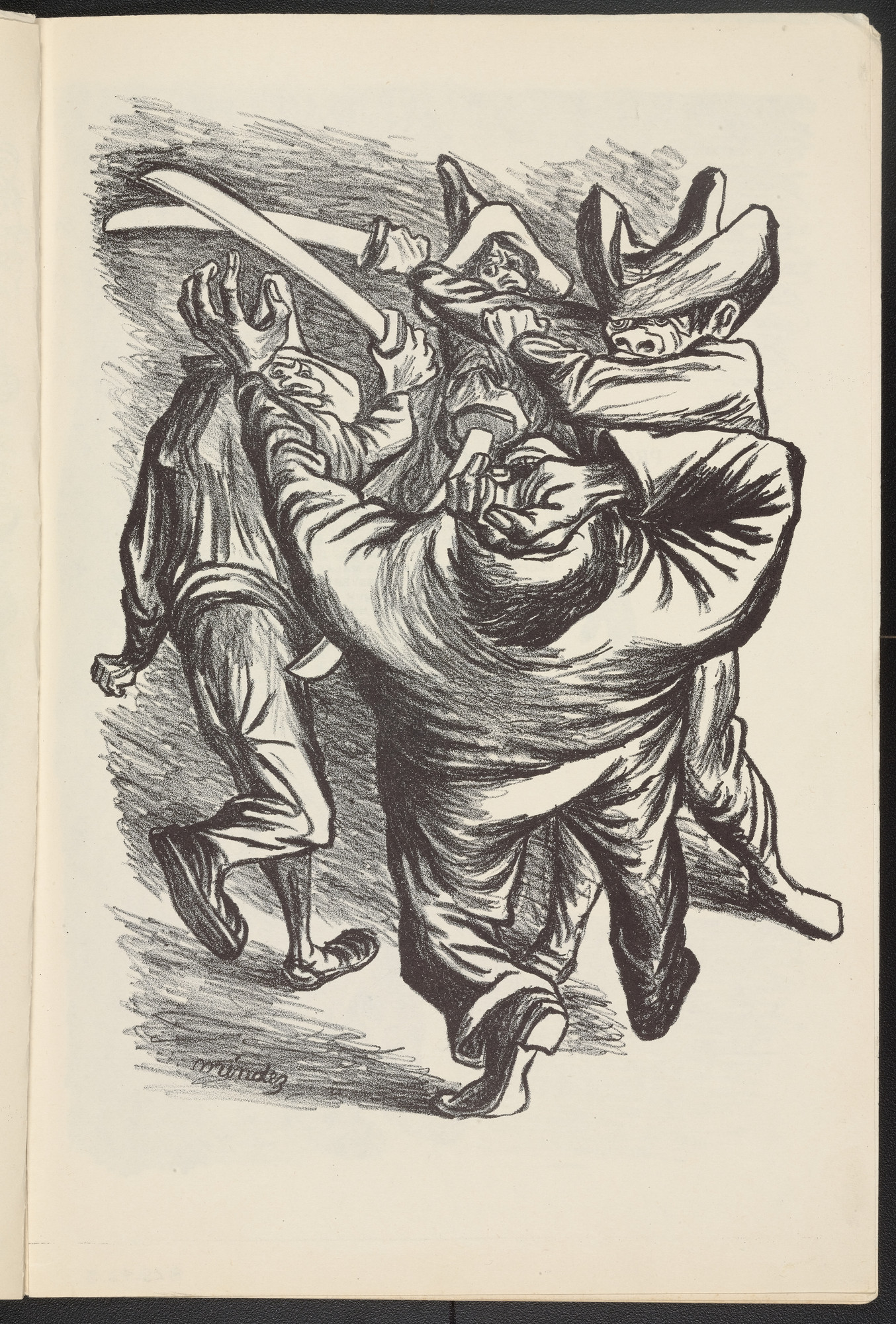 Leopoldo Méndez. Profesor Arnulfo Sosa Portillo from the illustrated book En Nombre De Cristo... Han Asesinado más de 200 Maestros: 7 Litografias de Leopoldo Méndez (In the Name of Christ...More than 200 Teachers Have Been Murdered: 7 Lithographs by Leopoldo Méndez)