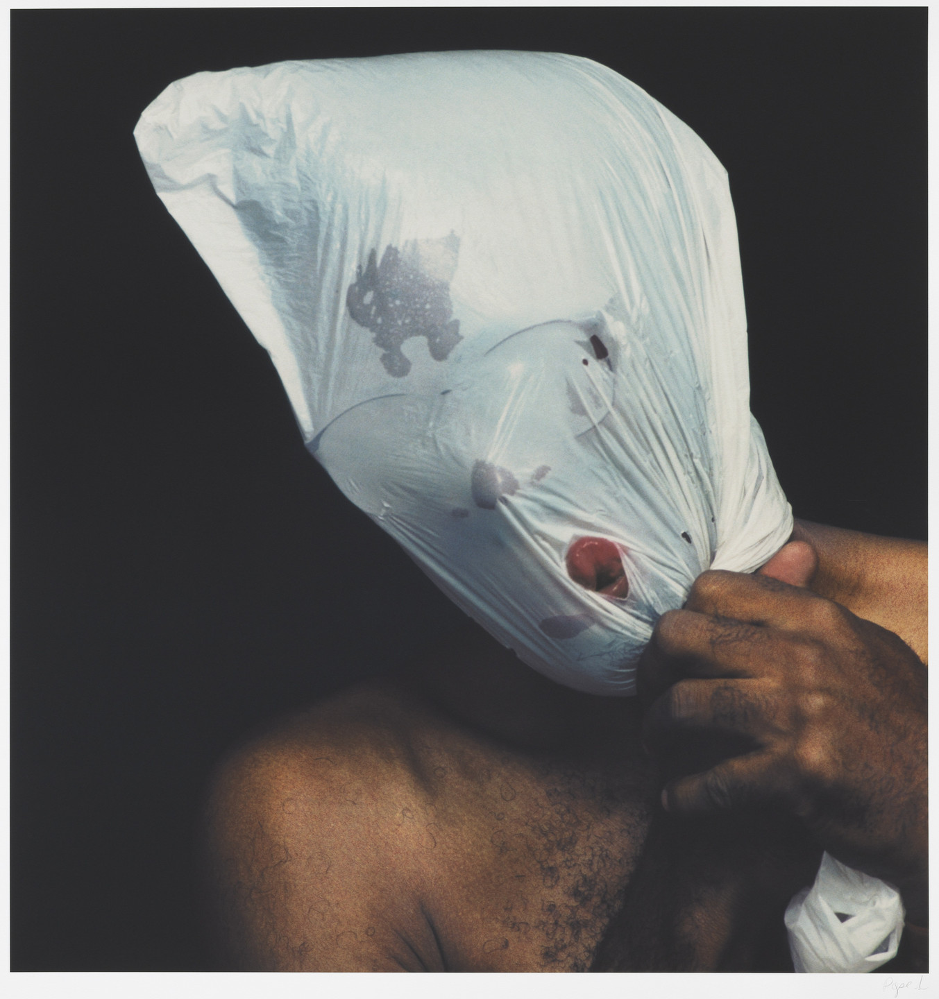 Pope.L. Foraging (The Air Itself/Dark Version). 1995