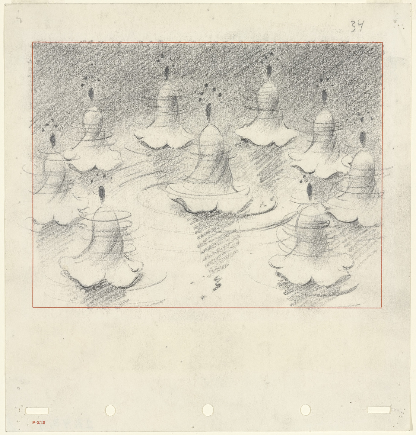 Disney Studios. Flowers, sketch for ballet scenes for the film Fantasia. (1940)