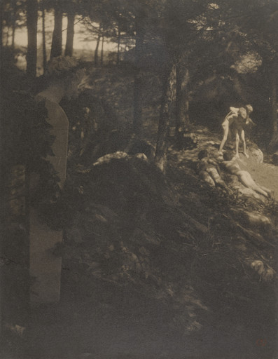 Clarence H. White. Boys Wrestling. Before 1908