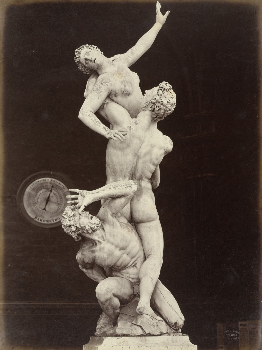 Leopoldo and Guiseppe Alinari. The Rape of the Sabines by Giovanni Bologna, Loggia Dei Lanzi, Florence. c. 1865