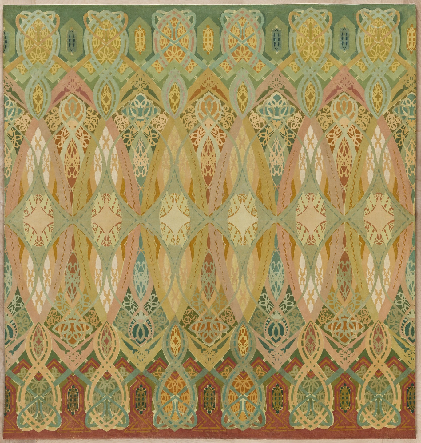 Louis Sullivan, Dankmar Adler. Stenciled Frieze Panel from the Trading Room of the Chicago Stock Exchange, Chicago, IL. c. 1893