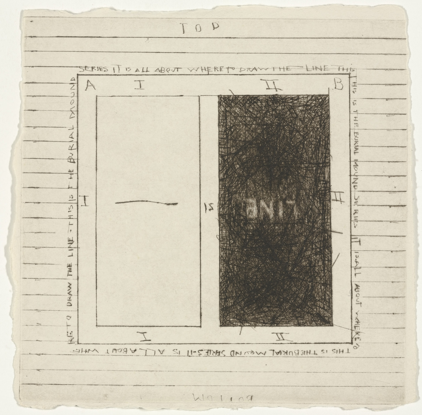 Pat Steir. Little Line from Burial Mound Series. 1976