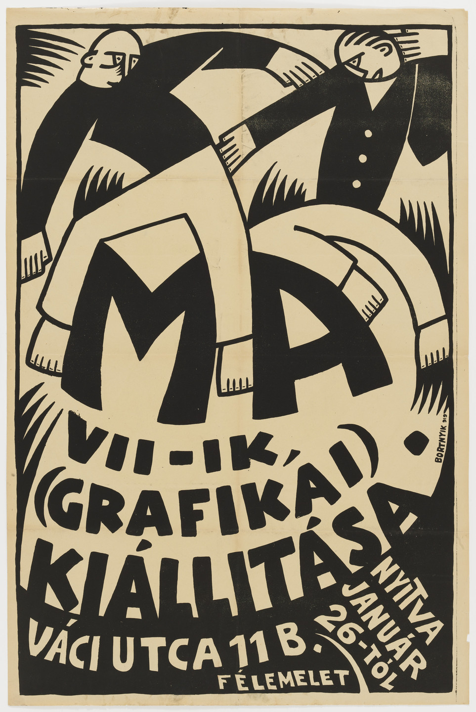 Sándor (Alexander) Bortnyik. MA VII - IK (Grafikai) Kiállitása (Poster for the 7th graphics exhibition of the Ma group, Budapest). 1919