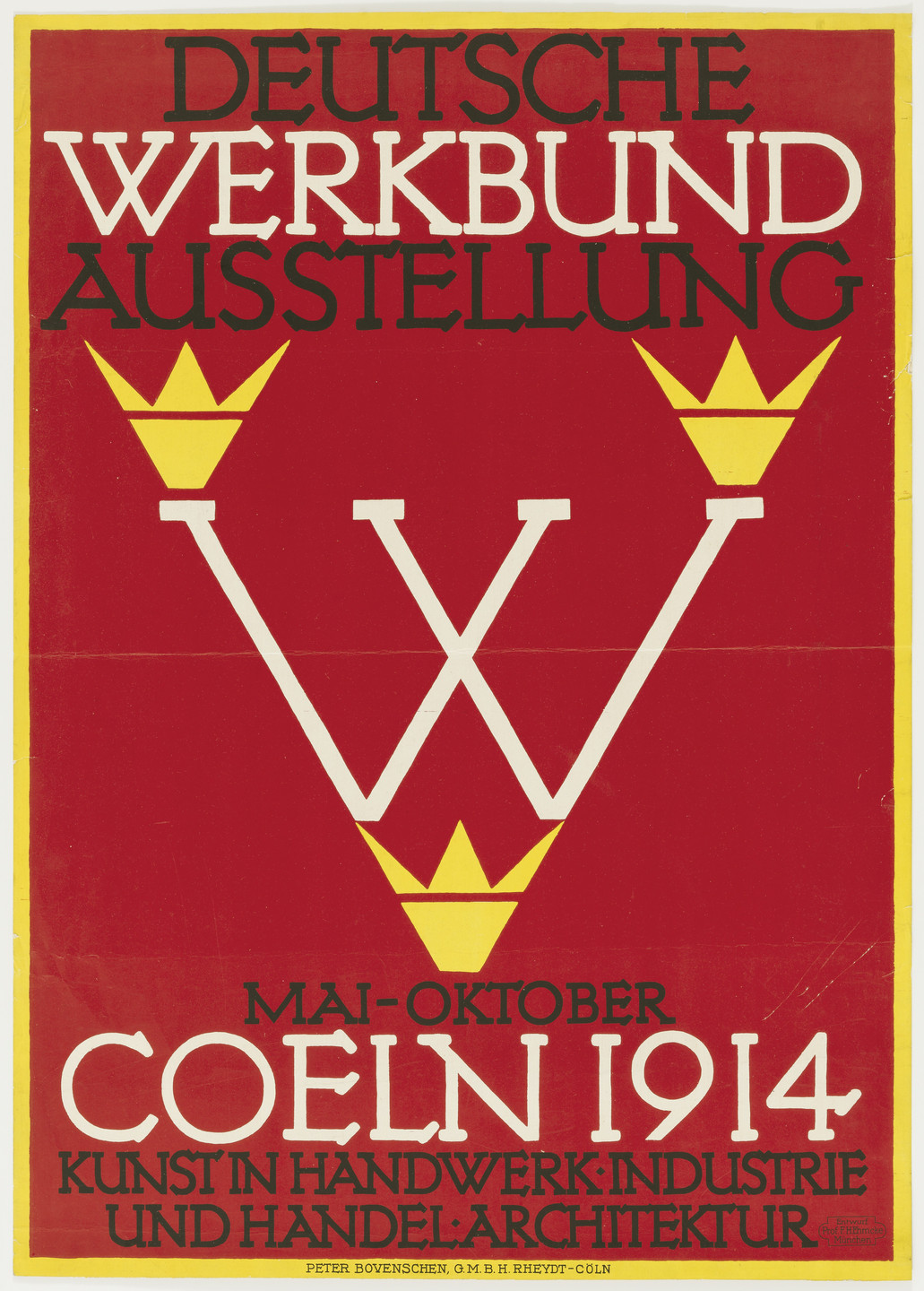 Fritz Hellmut Ehmcke. Deutsche Werkbund Ausstellung, Coeln (Poster for an exhibition). 1914