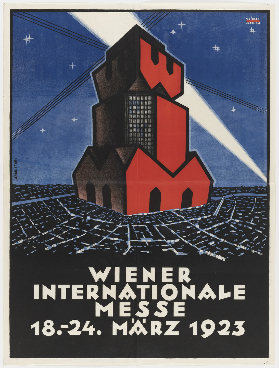 Viktor Weixler, Fritz Judtmann. Wiener Internationale Messe (Poster for a Vienna trade fair). 1923