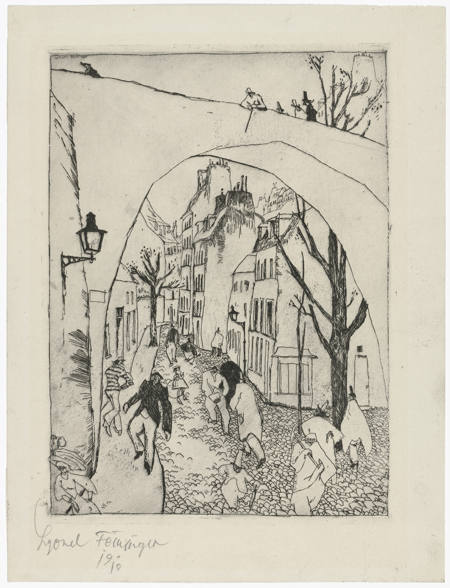 Lyonel Feininger. The Green Bridge (recto); Zirchow (verso)