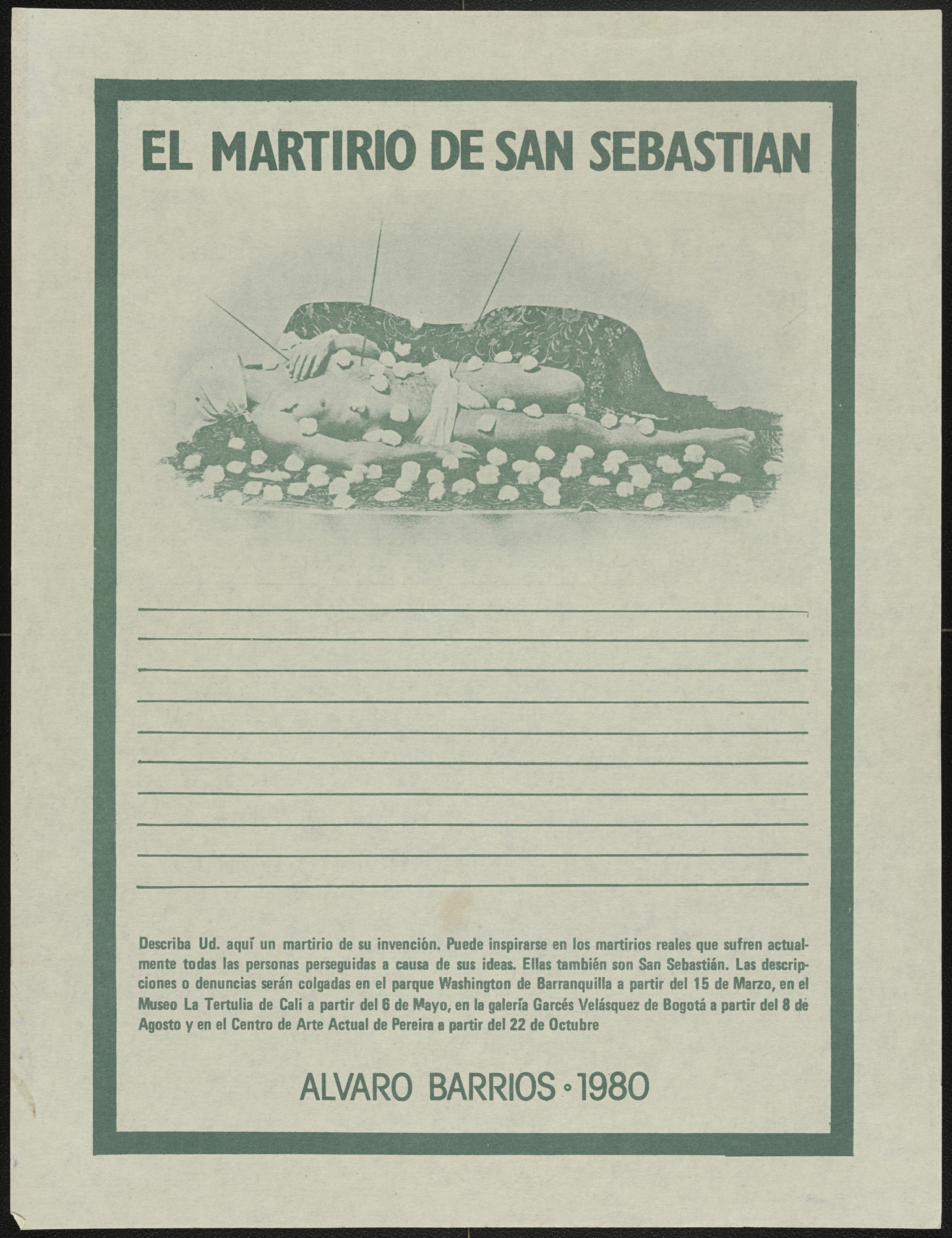 Álvaro Barrios. Popular Print "The Martyrdom of Saint Sebastian"