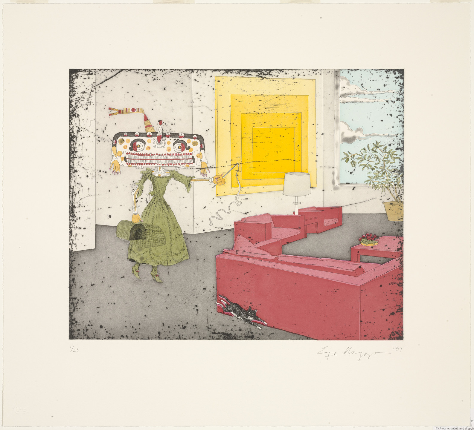 Enrique Chagoya. Homage to the Un-Square and My Cat Frida. 2009