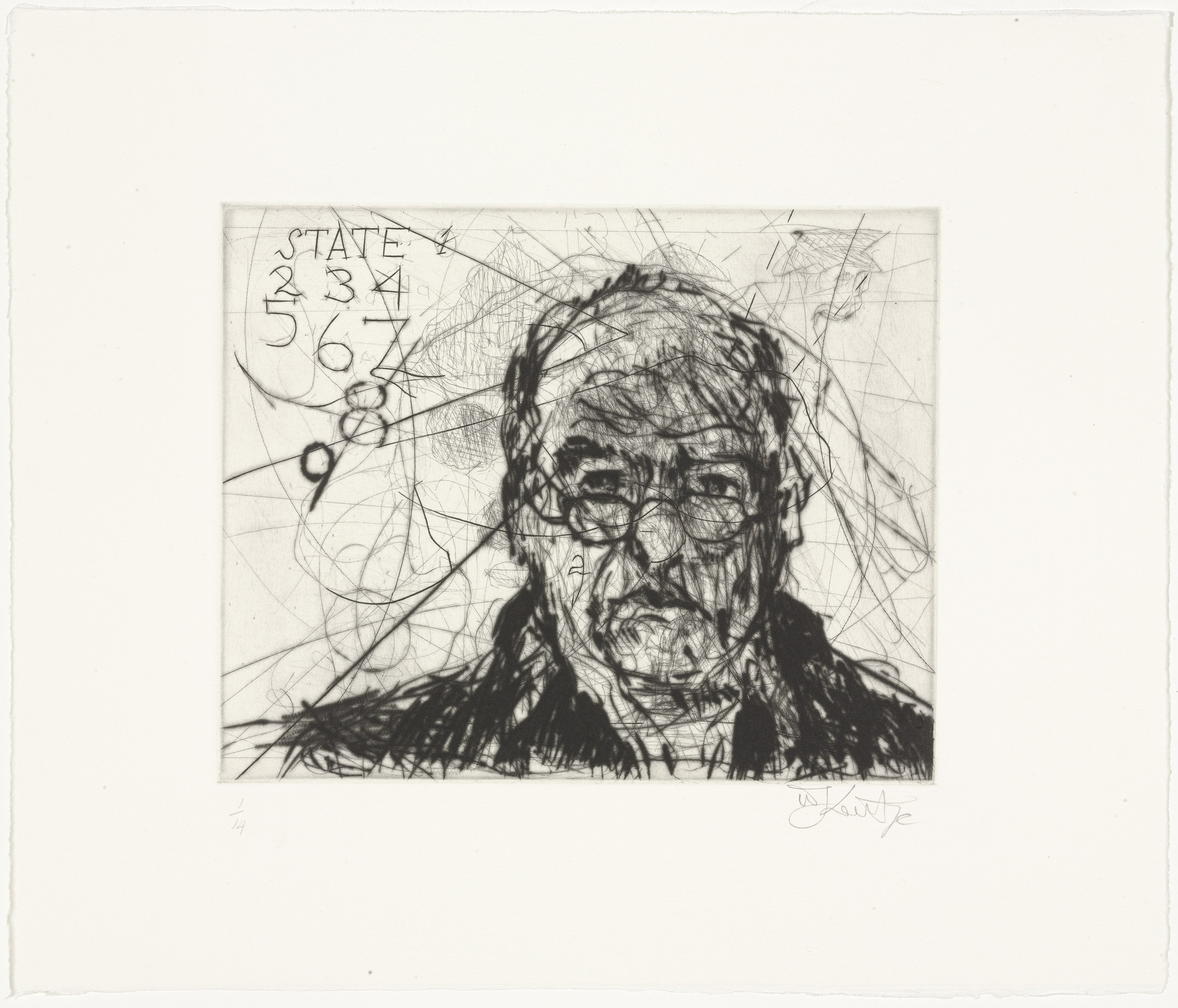 William Kentridge. Copper Notes, State 9