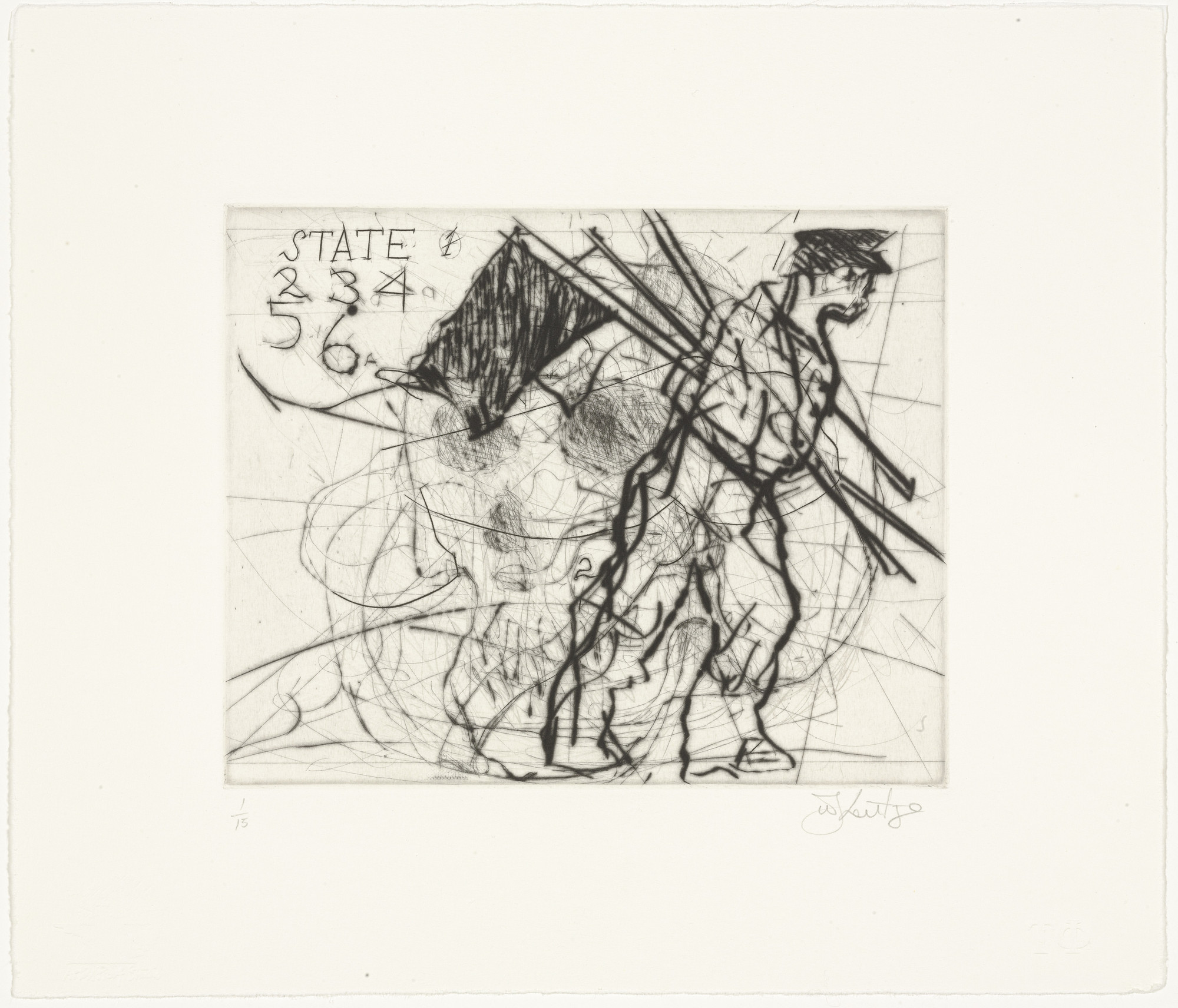 William Kentridge. Copper Notes, State 6
