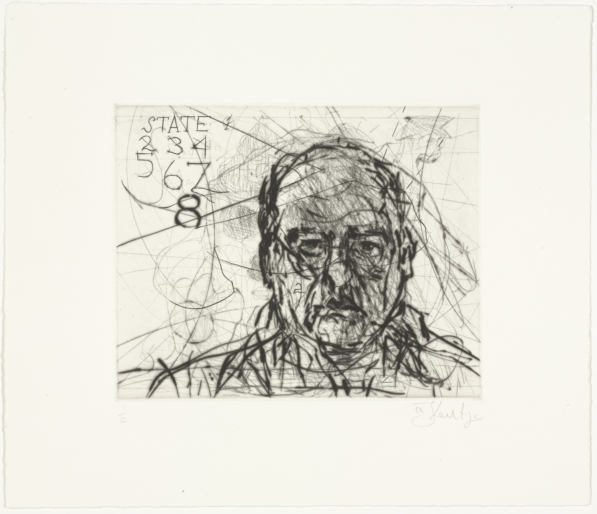 William Kentridge. Copper Notes, State 8